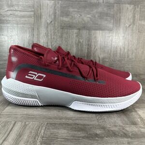 Under Armour Curry 3Zero 3 Mens Size 17 Maroon Grey Basketball NEW 3022658-600